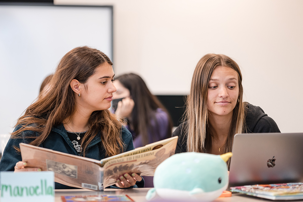 Two students in class