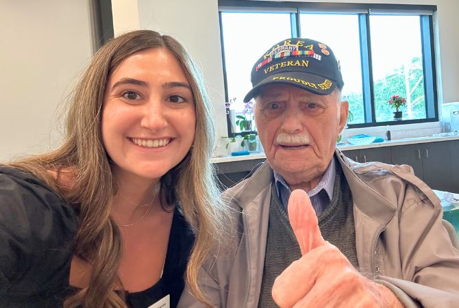 gina lecause with bill orlin holocaust survivor
