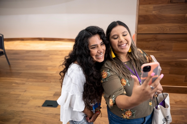 Yuyi Morales poses for a selfie